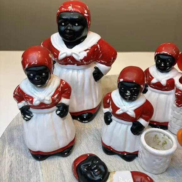 Lot Of Black Americana Ceramic Porcelain Chalkware Kitchen Items - Picture 5 of 6